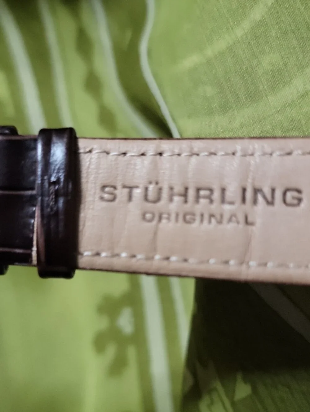 Stuhrling Chronograph Original Brown Leather Strap In Rose Gold Tone